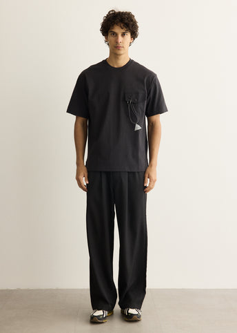 Polyester Melange Twill Wide Pants