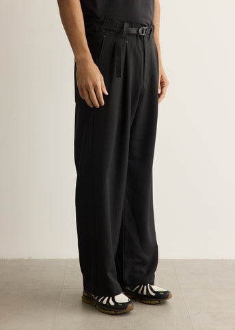 Polyester Melange Twill Wide Pants