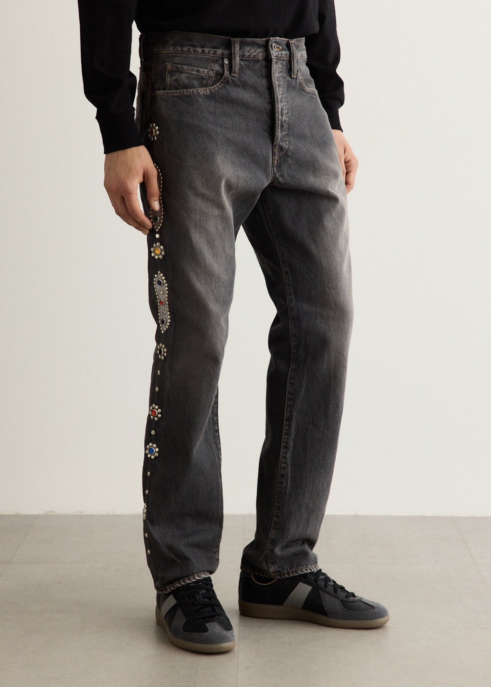 14oz BLK Denim 5P MONKEY CISCO (STUDS)