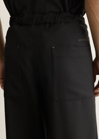 Polyester Melange Twill Wide Pants