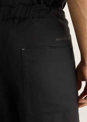 Polyester Melange Twill Wide Pants