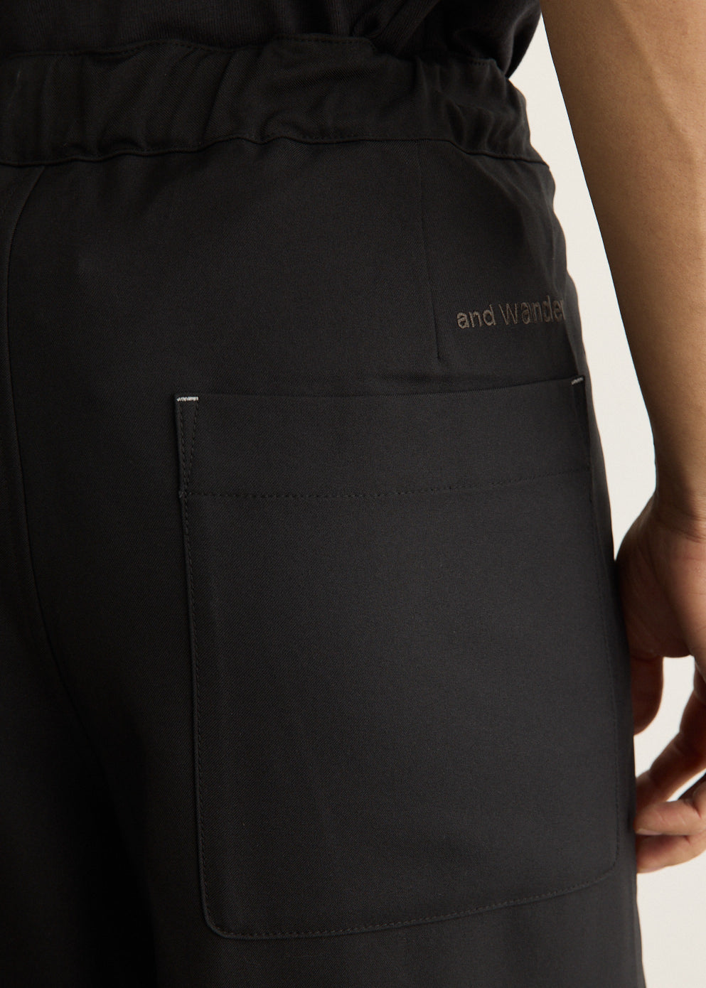 Polyester Melange Twill Wide Pants
