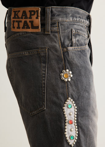 14oz BLK Denim 5P MONKEY CISCO (STUDS)