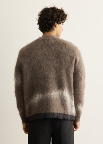 Jacquard Shaggy Knit Crew Neck