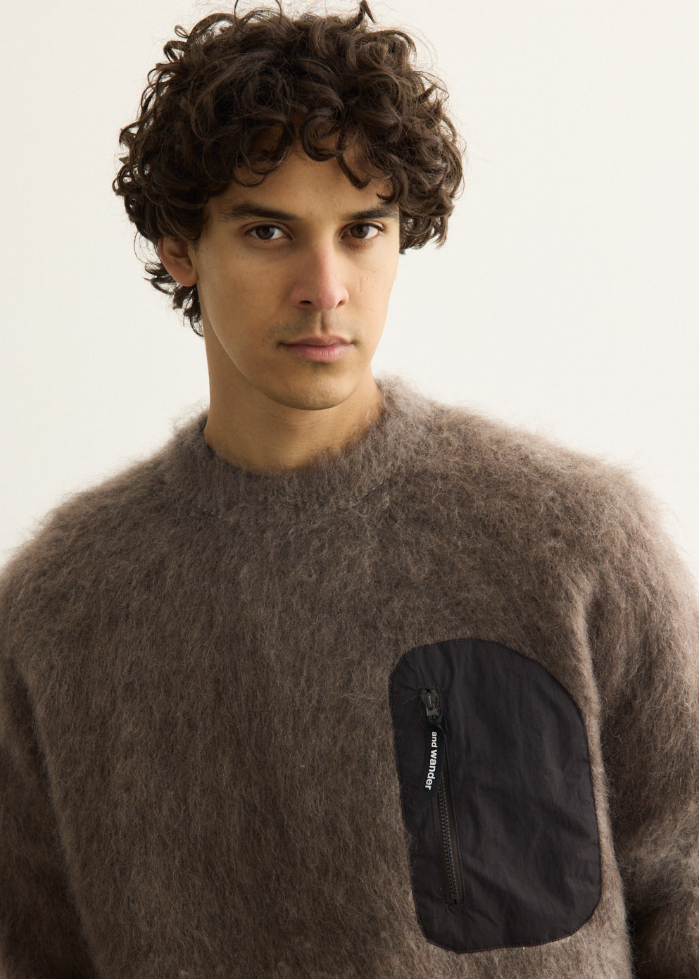 Jacquard Shaggy Knit Crew Neck