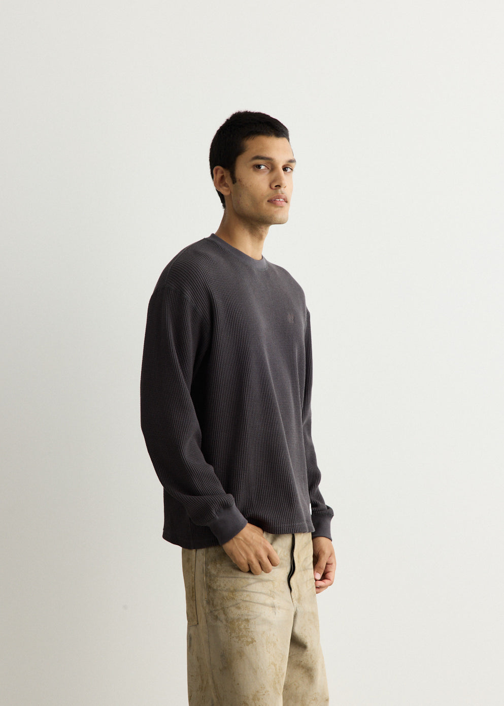 Alex Heavy Waffle Relaxed Long Sleeve T-Shirt