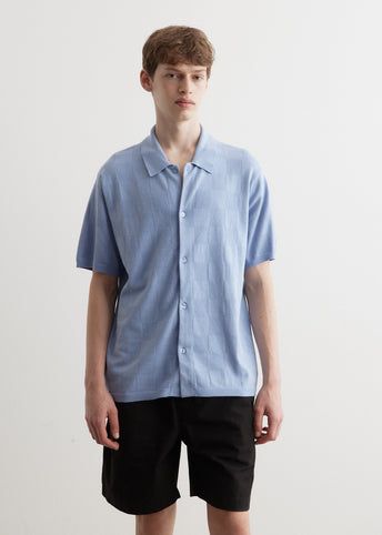 Kenneth Checkerboard Knit Short Sleeve Shirt