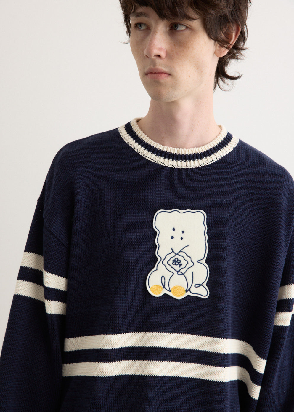 5G Cotton Knit PECKISH RAINBOWY IVY Crew Sweater