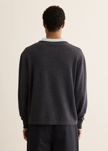 Melton Long Sleeve Double Layer Polo