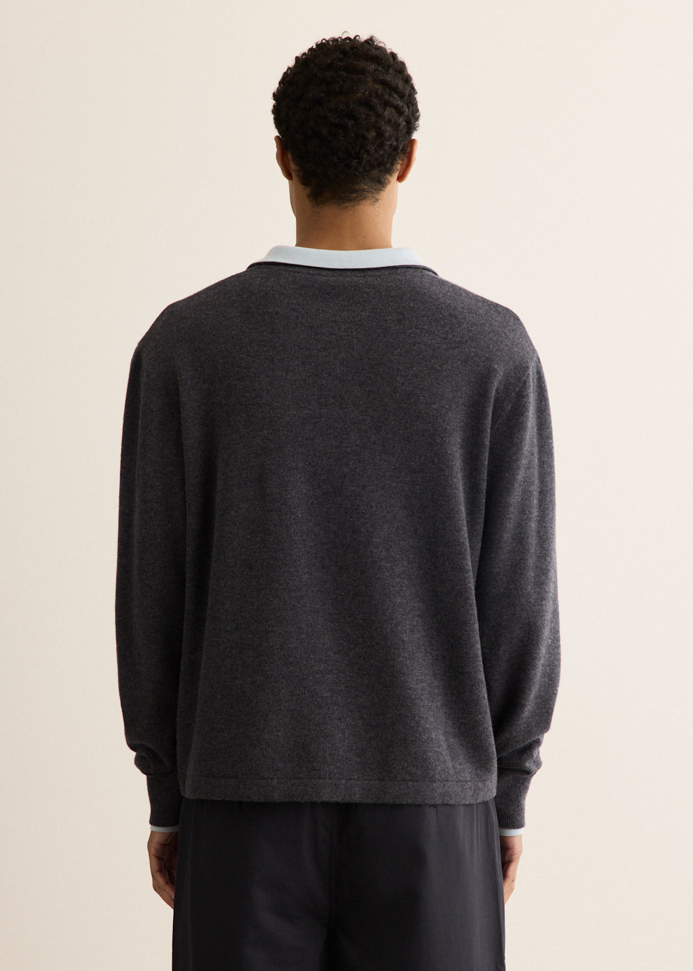 Melton Long Sleeve Double Layer Polo