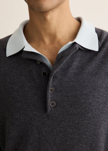 Melton Long Sleeve Double Layer Polo