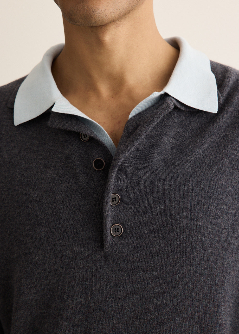 Melton Long Sleeve Double Layer Polo