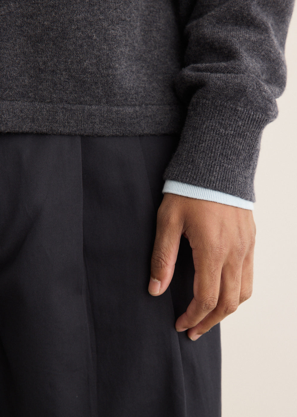 Melton Long Sleeve Double Layer Polo