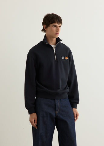 Double Fox Head Half Zip Comfort Sweatshirt