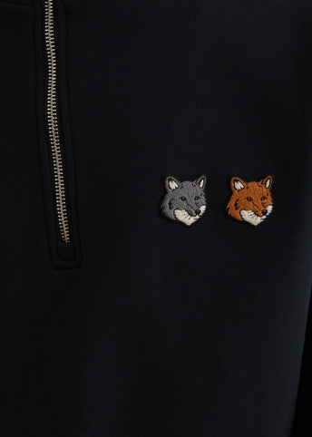 Double Fox Head Half Zip Comfort Sweatshirt