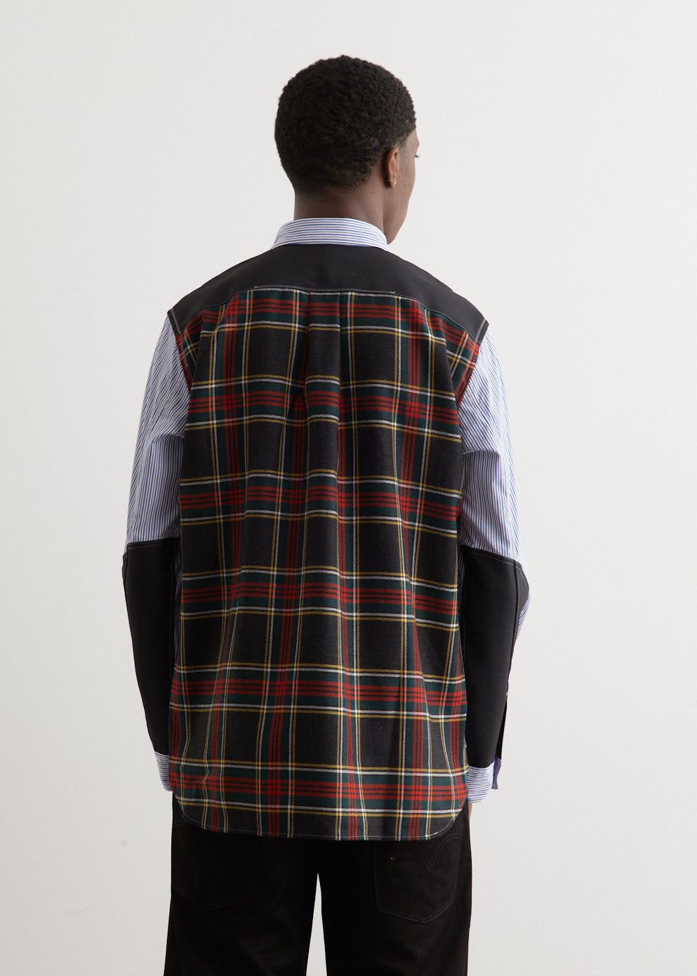 Wool Tartan Panel Shirt