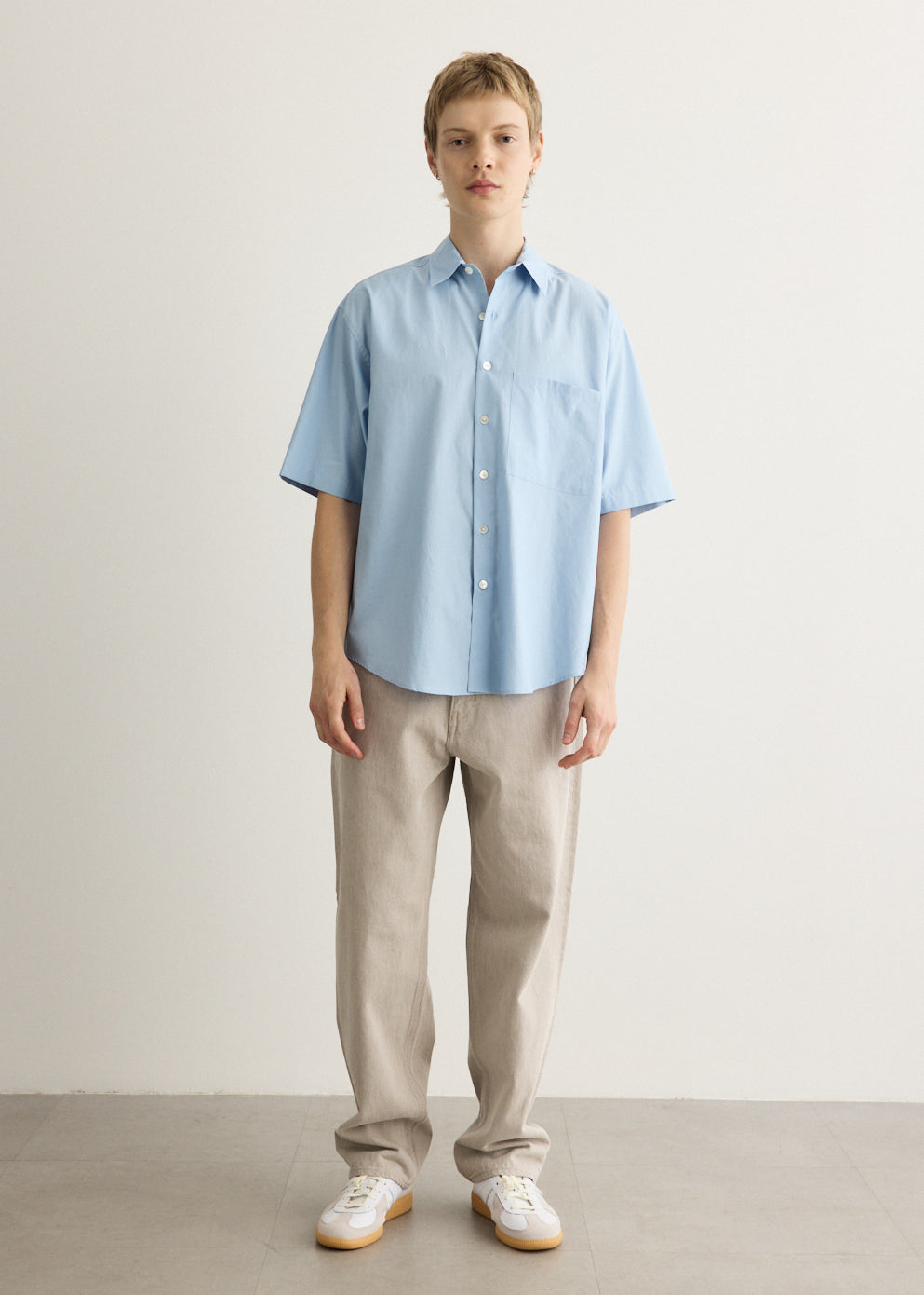 Washed Finx Twill Big Half Sleeved Shirt