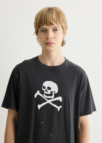 Vintage Fade Skull Print T-Shirt