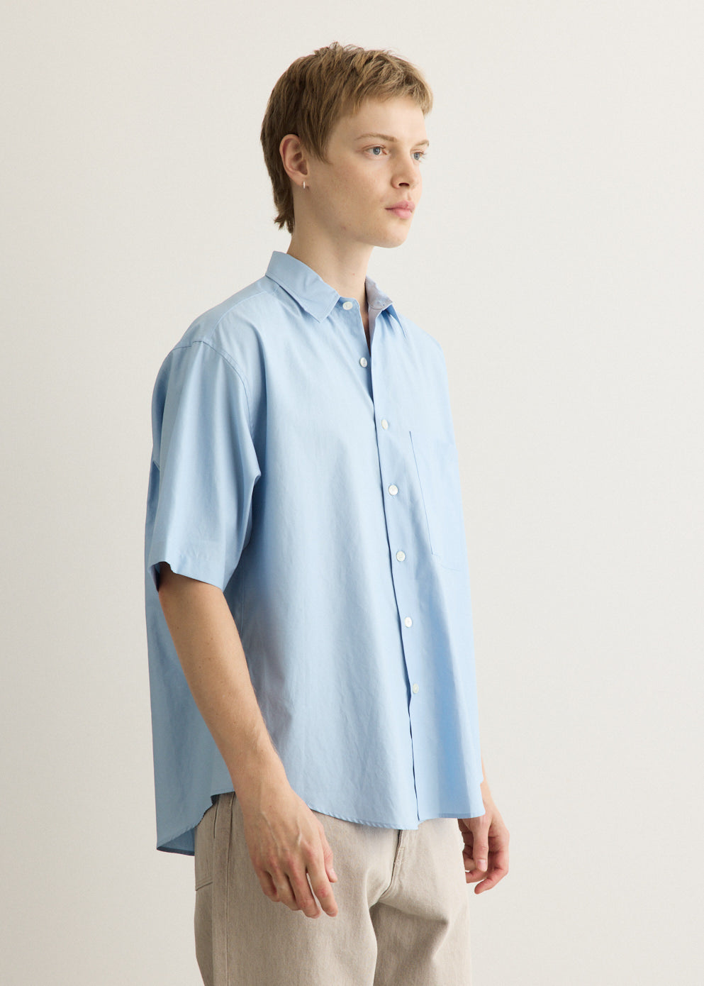 Washed Finx Twill Big Half Sleeved Shirt