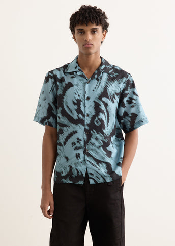 Paisley Print Silk Camp Collar Shirt