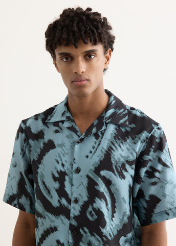 Paisley Print Silk Camp Collar Shirt