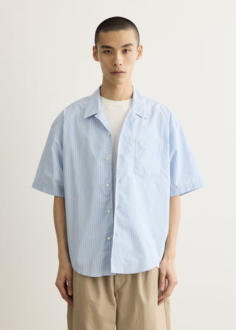 Short Sleeve Boxy Shirt With Camp Collar