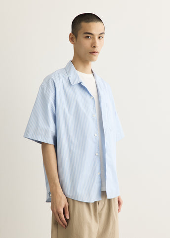 Short Sleeve Boxy Shirt With Camp Collar
