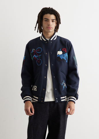 Run Sit & Bike Varsity Jacket