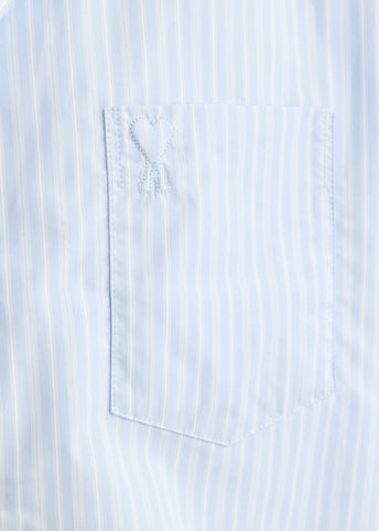 Short Sleeve Boxy Shirt With Camp Collar