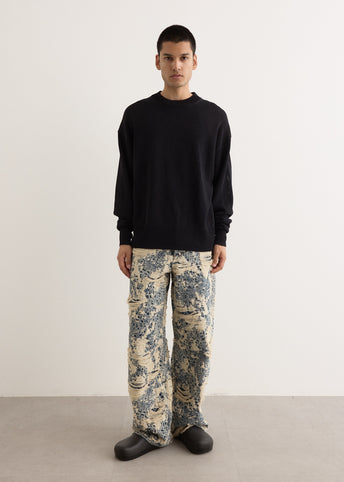 1981U Distressed Monogram Denim Jeans