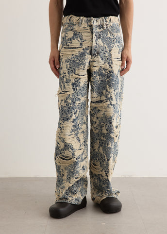 1981U Distressed Monogram Denim Jeans