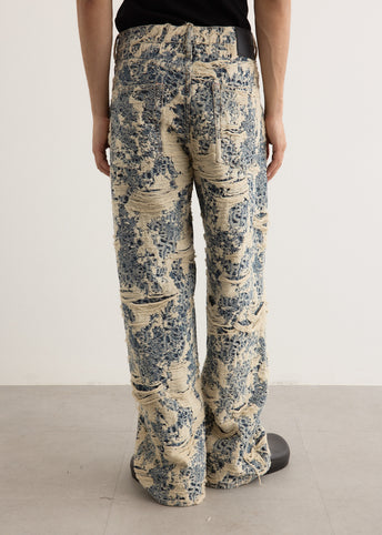 1981U Distressed Monogram Denim Jeans