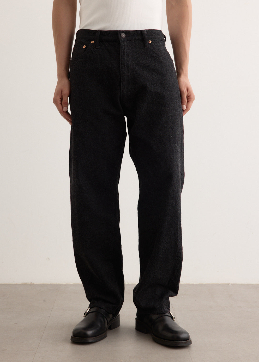 5P Zipper Front Denim Pants