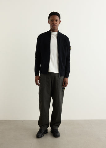 Stand Collar Zip Knit Cardigan