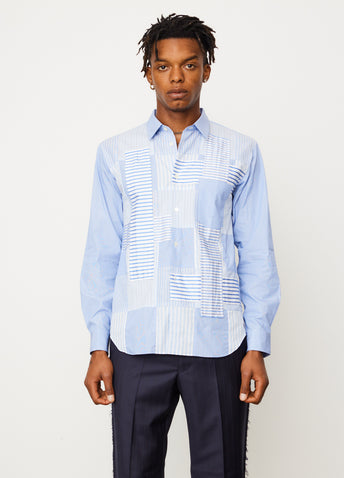 Chambray x Broad Stripe Patch Shirt
