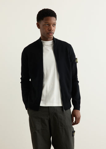 Stand Collar Zip Knit Cardigan