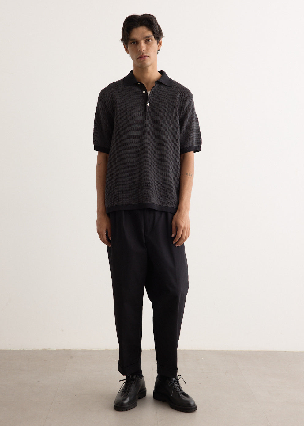 "Washi" 2 Tone Knit Polo