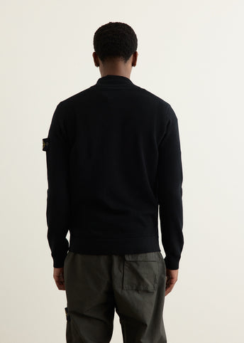 Stand Collar Zip Knit Cardigan