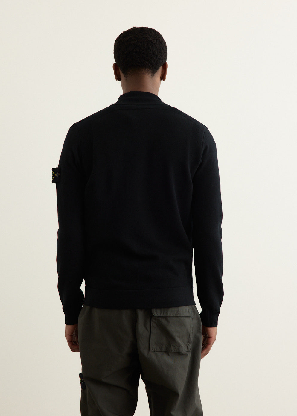 Stand Collar Zip Knit Cardigan