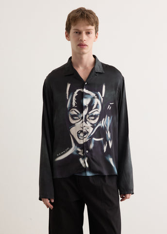 Sojama Viscose Satin Print Shirt