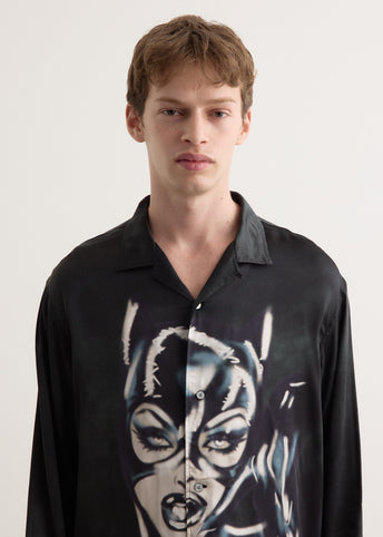 Sojama Viscose Satin Print Shirt