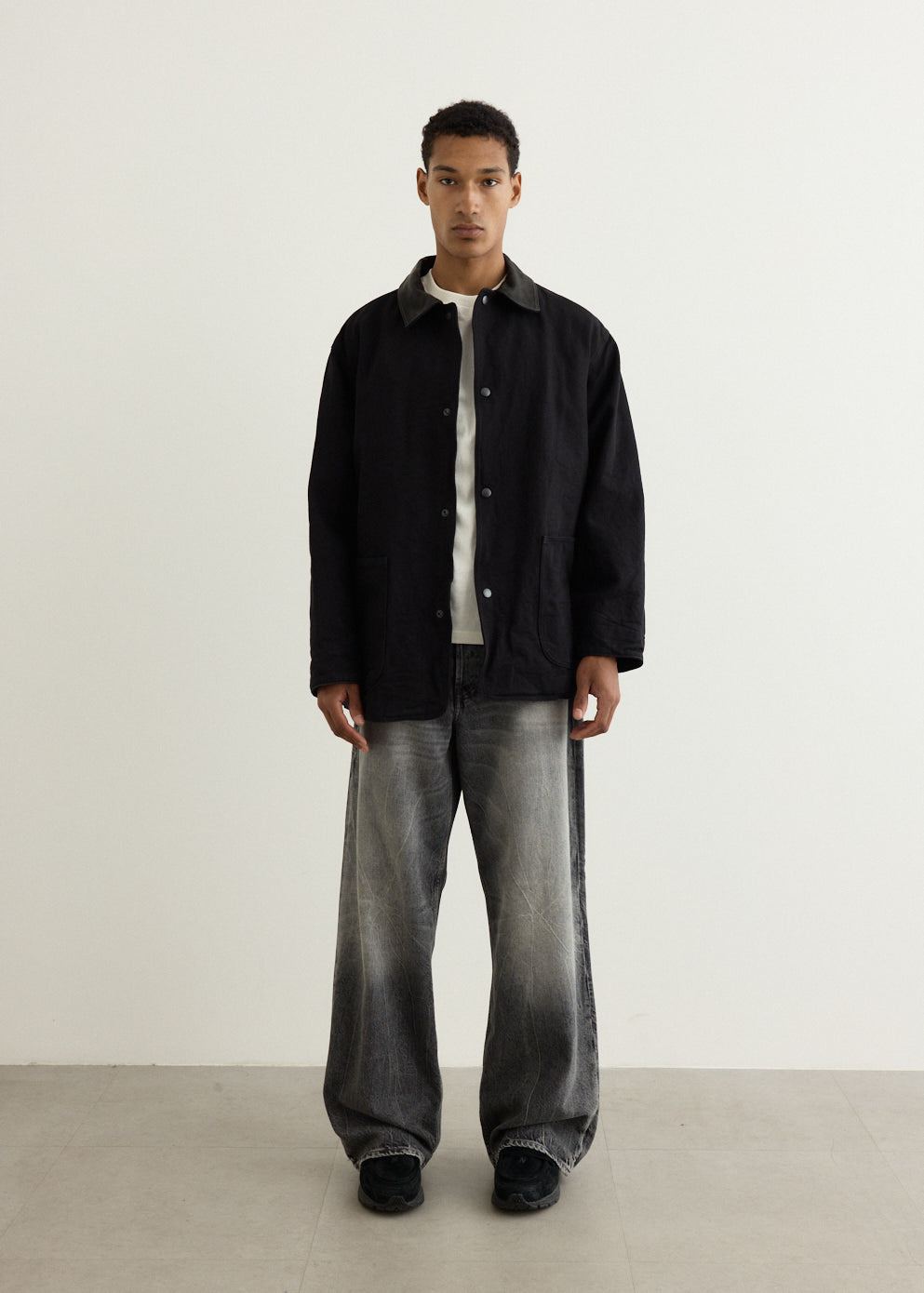 Denim Leather Work Jacket