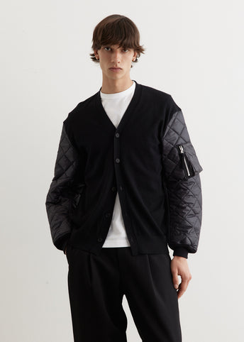 Quilted Sleeve Cardigan