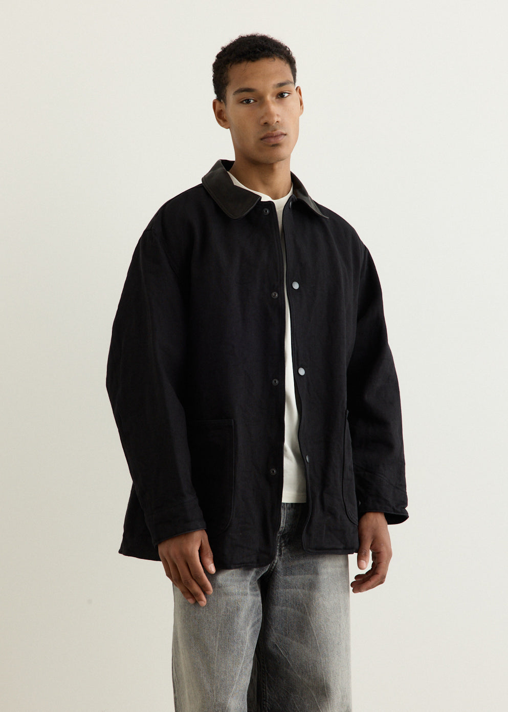 Denim Leather Work Jacket