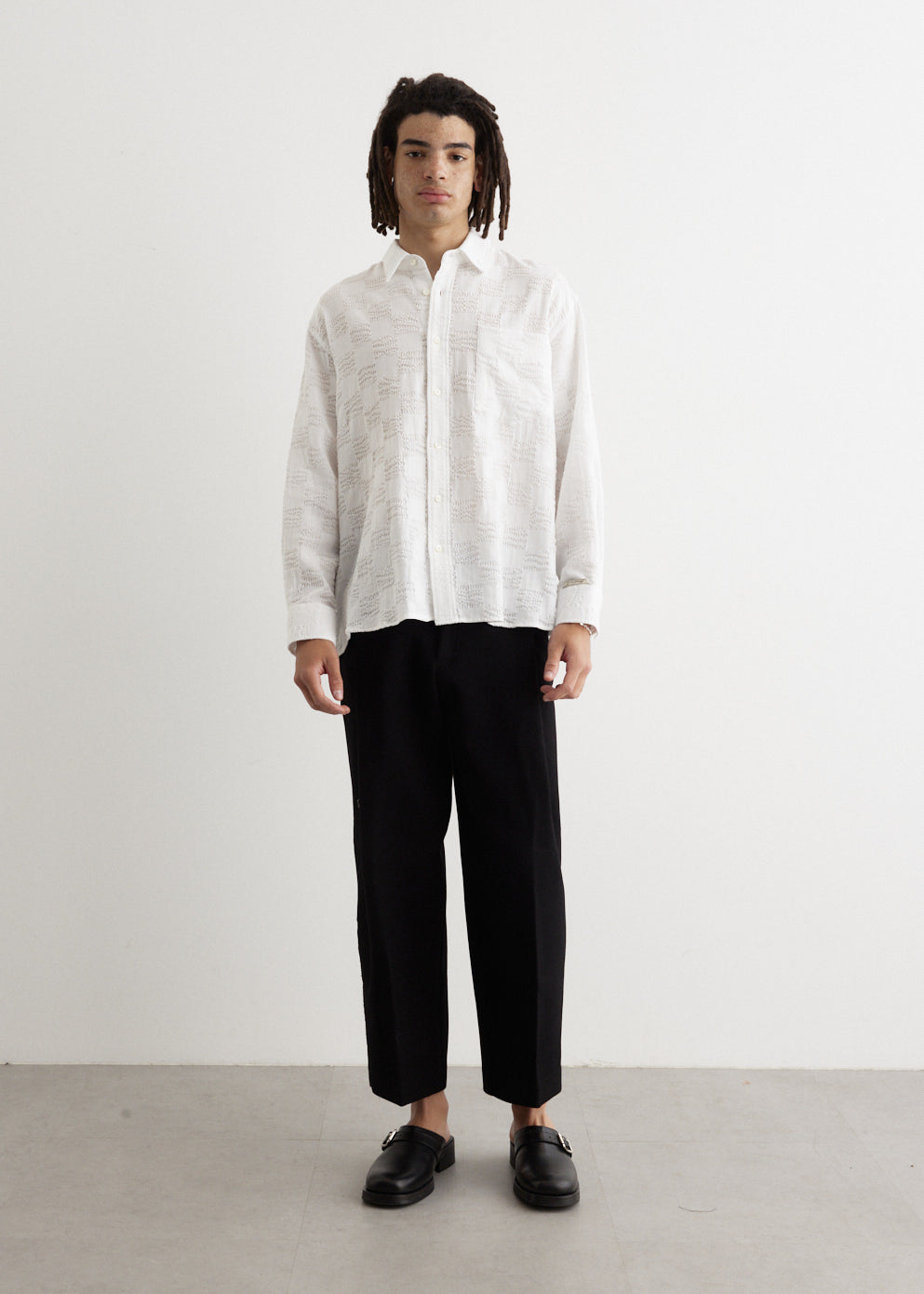 Open Grid Oversized Shirt