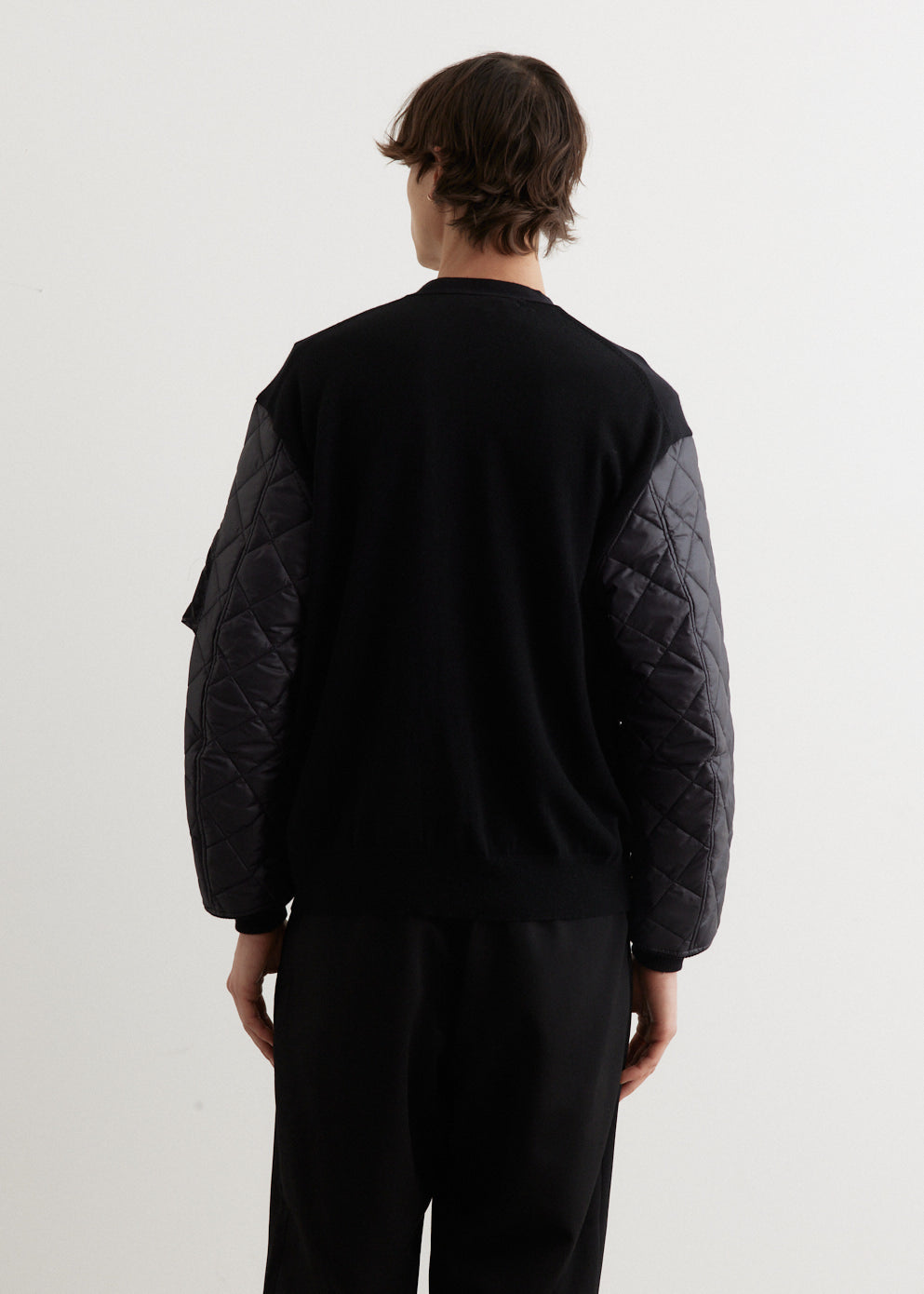 Quilted Sleeve Cardigan
