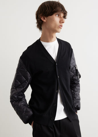 Quilted Sleeve Cardigan
