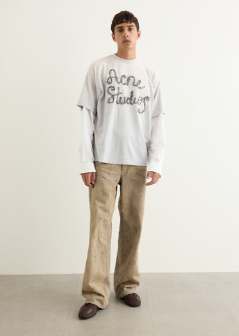 Edra Double Pop Tinsel Layered Logo T-Shirt