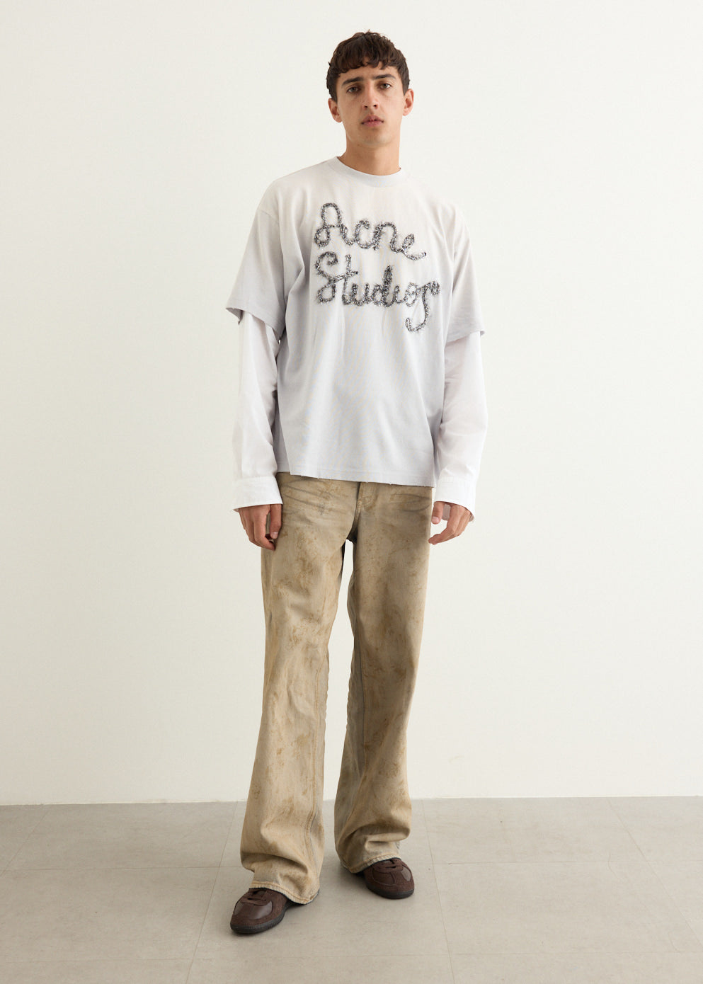 Edra Double Pop Tinsel Layered Logo T-Shirt