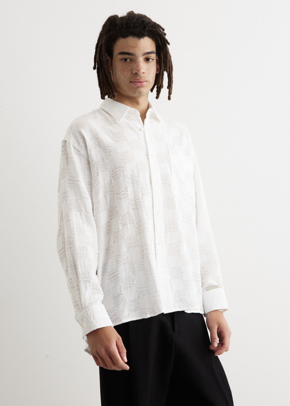 Open Grid Oversized Shirt